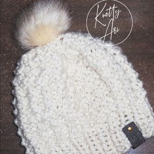 Adult Hand knit beanie popcorn stitch
